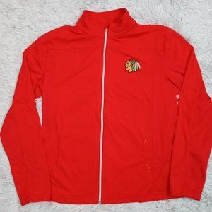 Chicago Blackhawks Womens Track Jacket Red Lightweight NHL Hockey Level Wear M‎